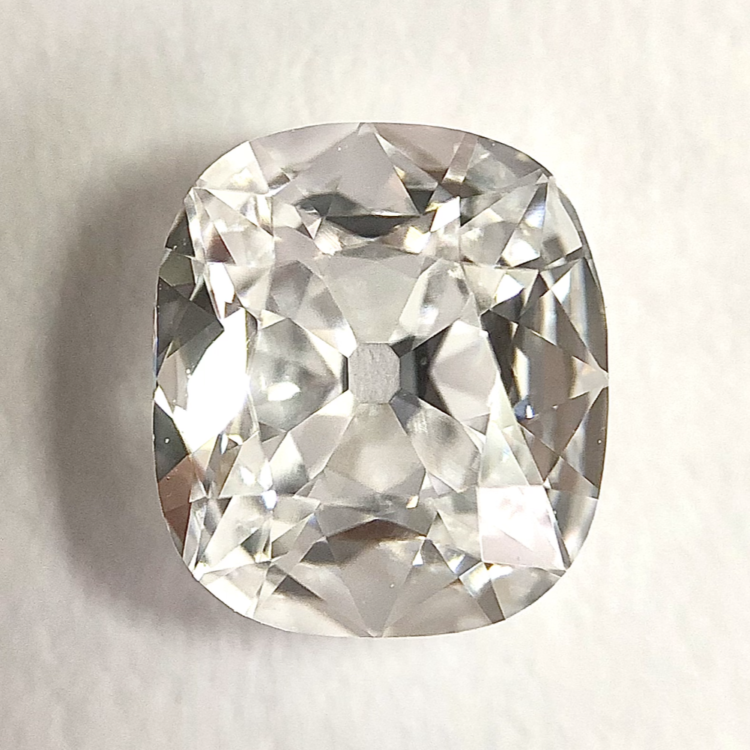 Cushion shape D color old mine cut diamond