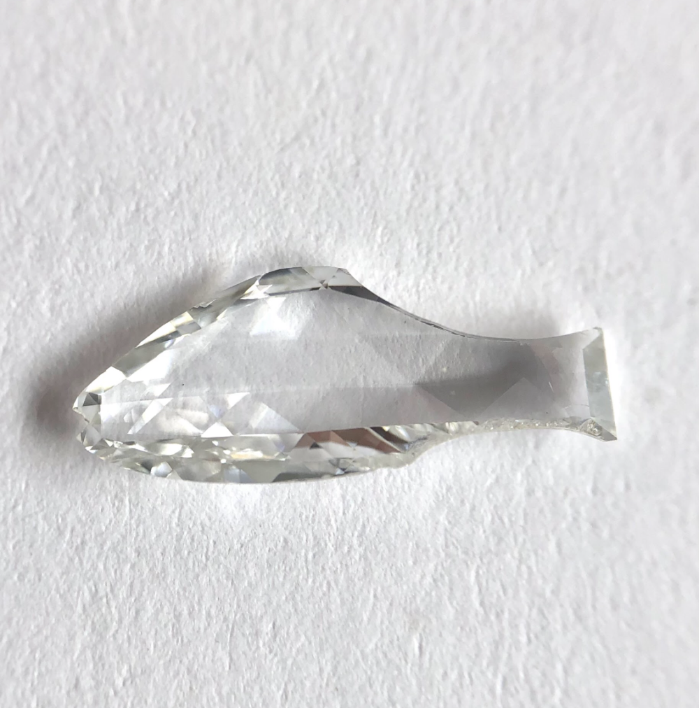 Fish shape D color rose cut diamond