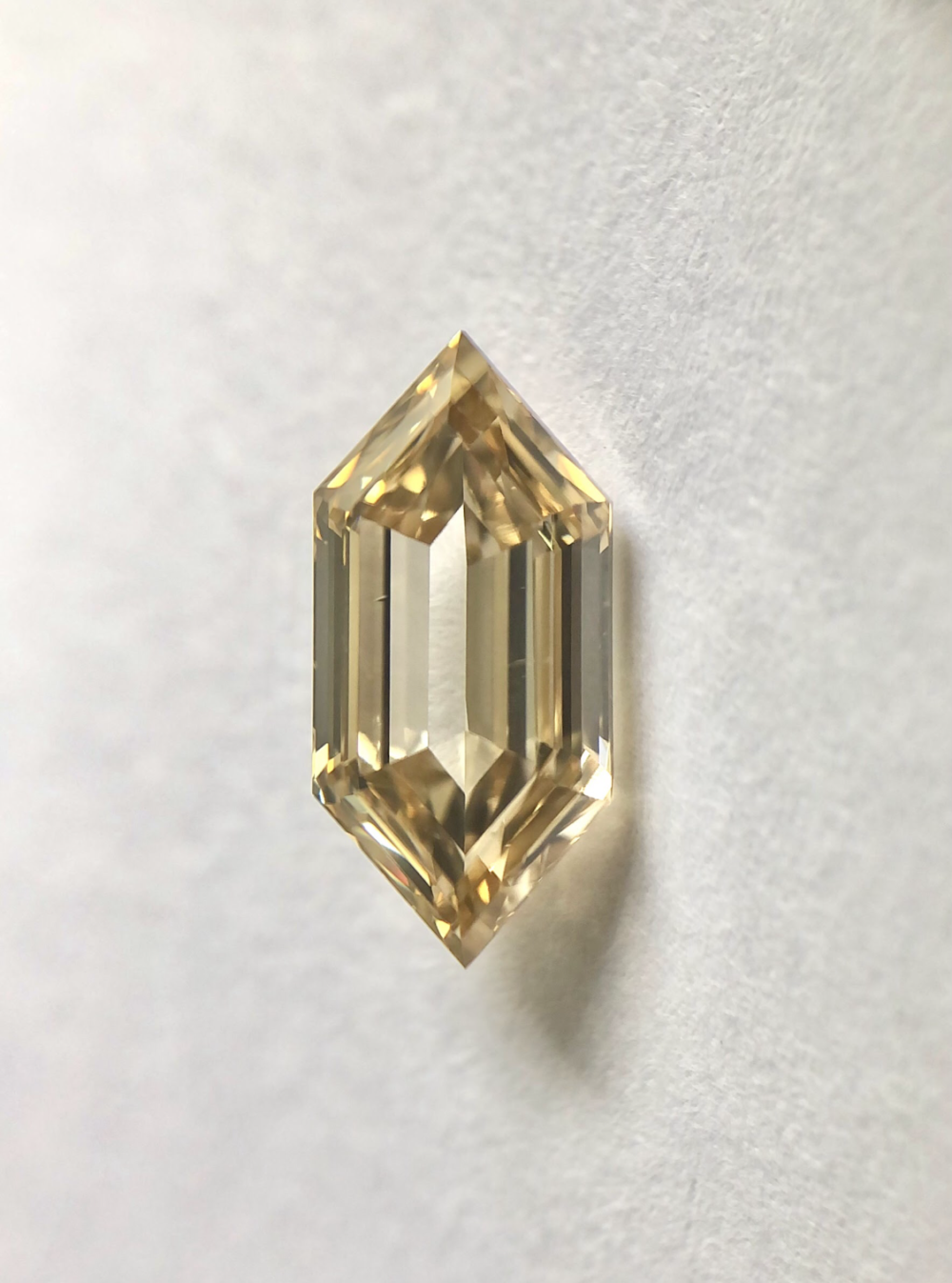 Heaxafone shape LB color step cut diamond