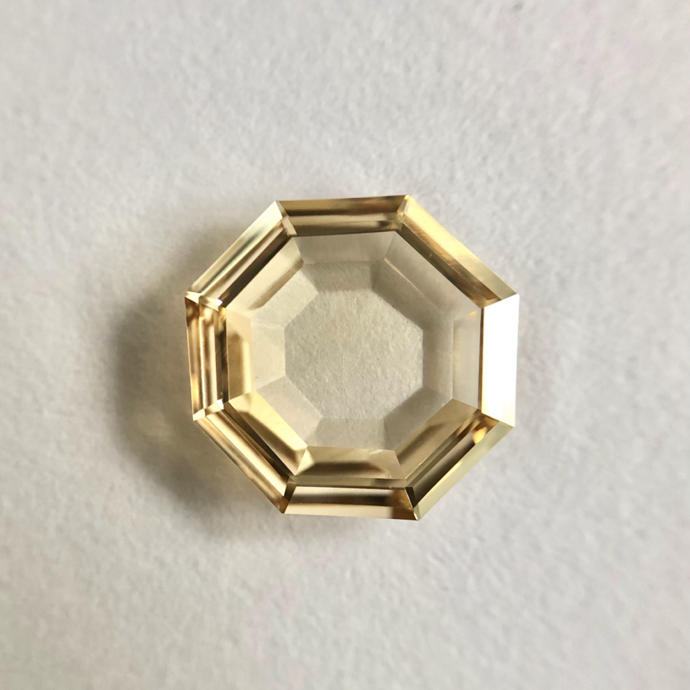 Octagon shape LB color step cut diamond