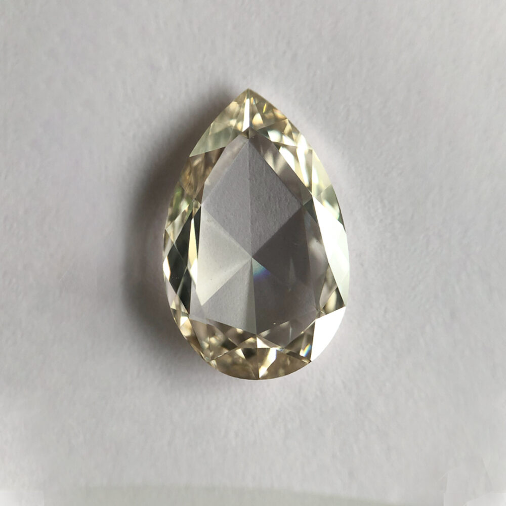 Natural Pear Shaped Light Brown Color Rose Cut Diamond