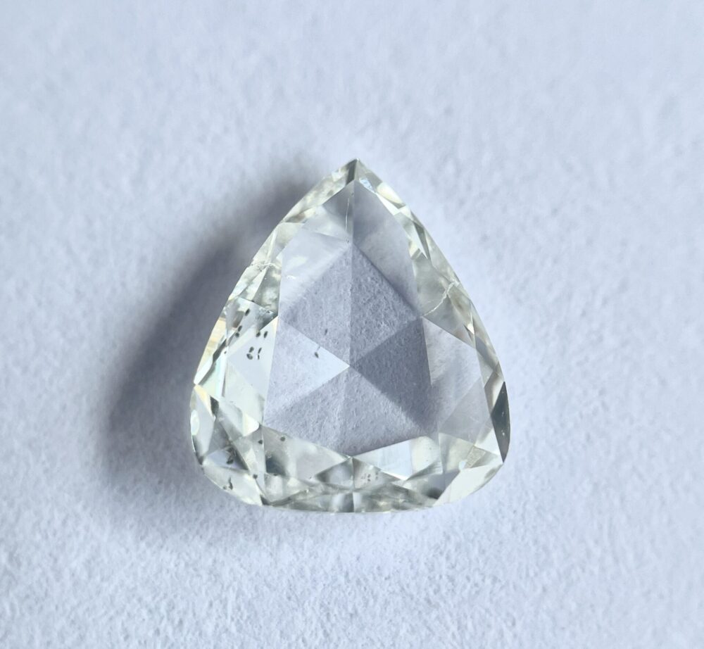 Pear shape G colour Rose cut diamond