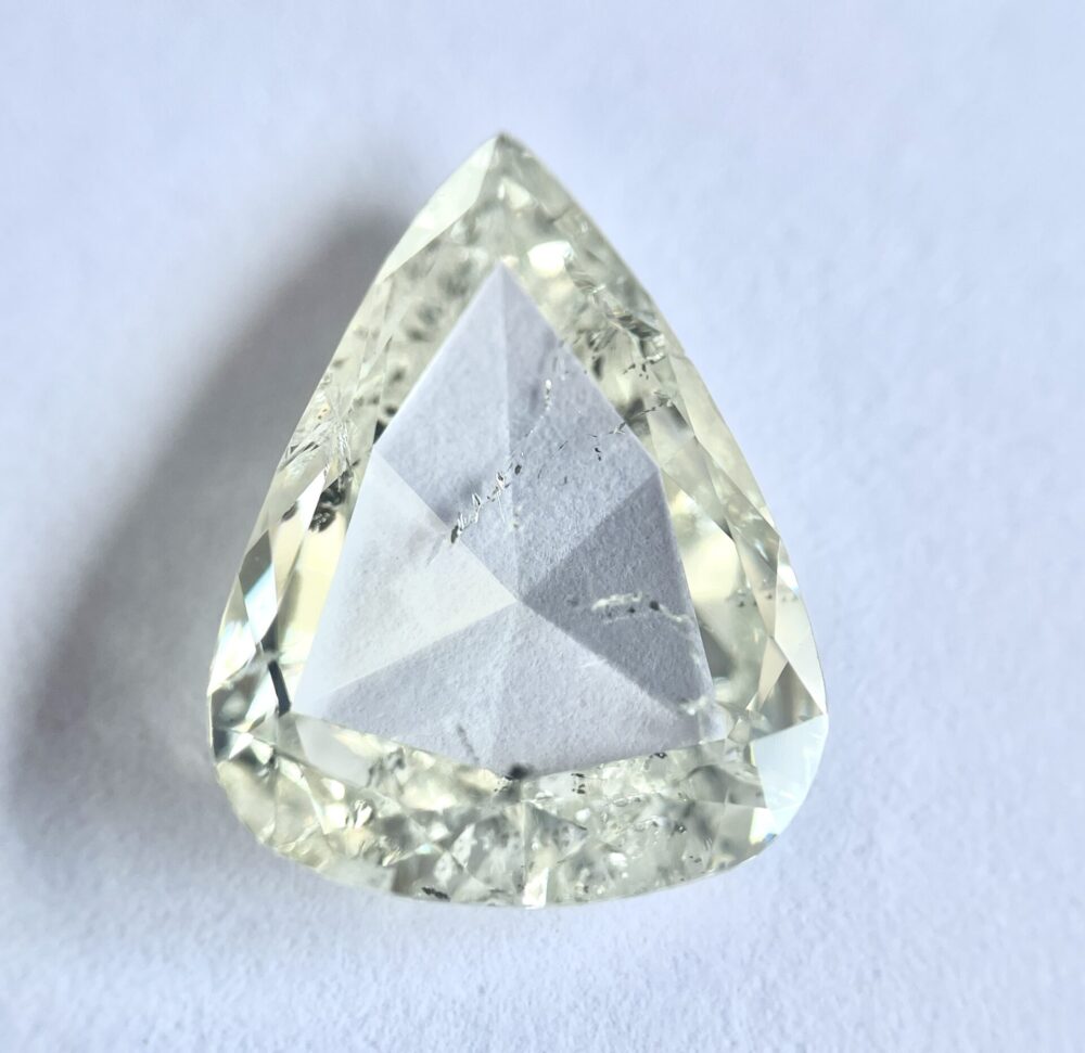 Pear shape M colour Rose cut diamond