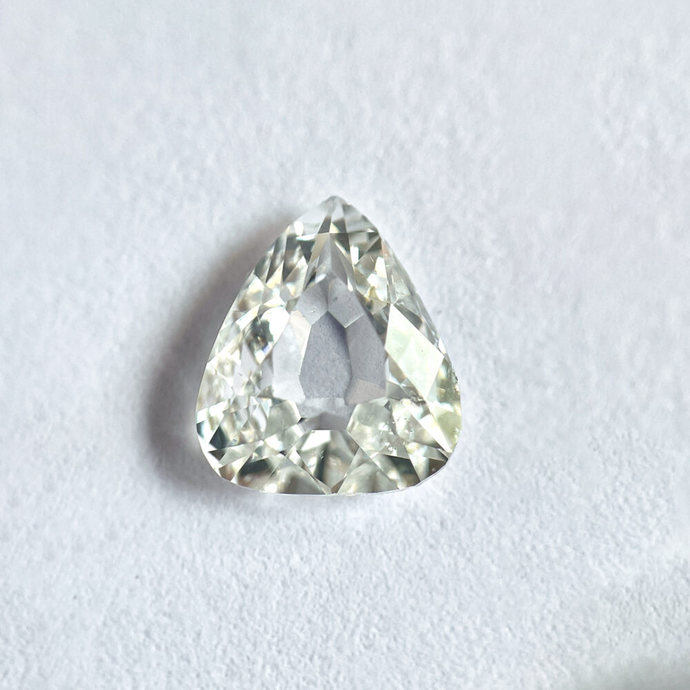 Pear shape E color old mine cut diamond