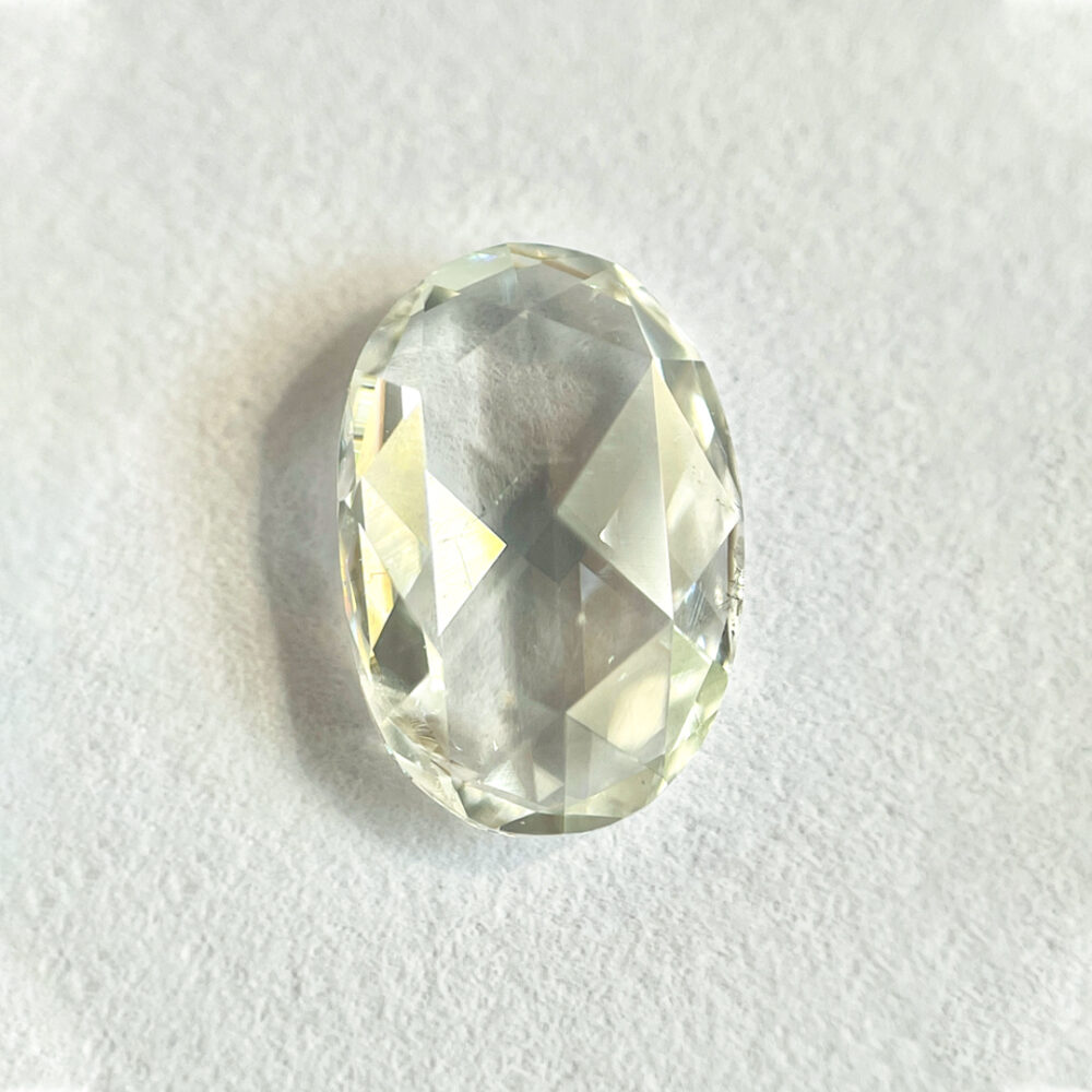 Oval shape F color rose cut diamond