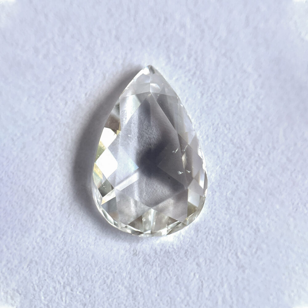Pear shape F color Rose cut diamond