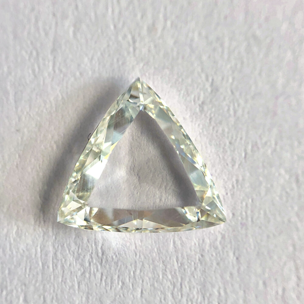 Triangle shape J color Rose cut diamond