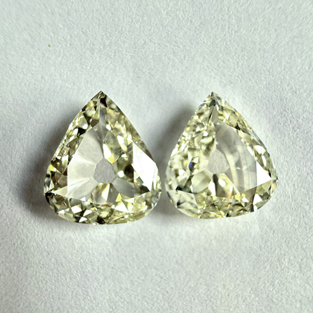 Pear shape J color Rose cut diamond