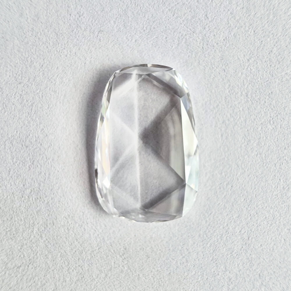 Rectangular Oval shape D color rose cut diamond
