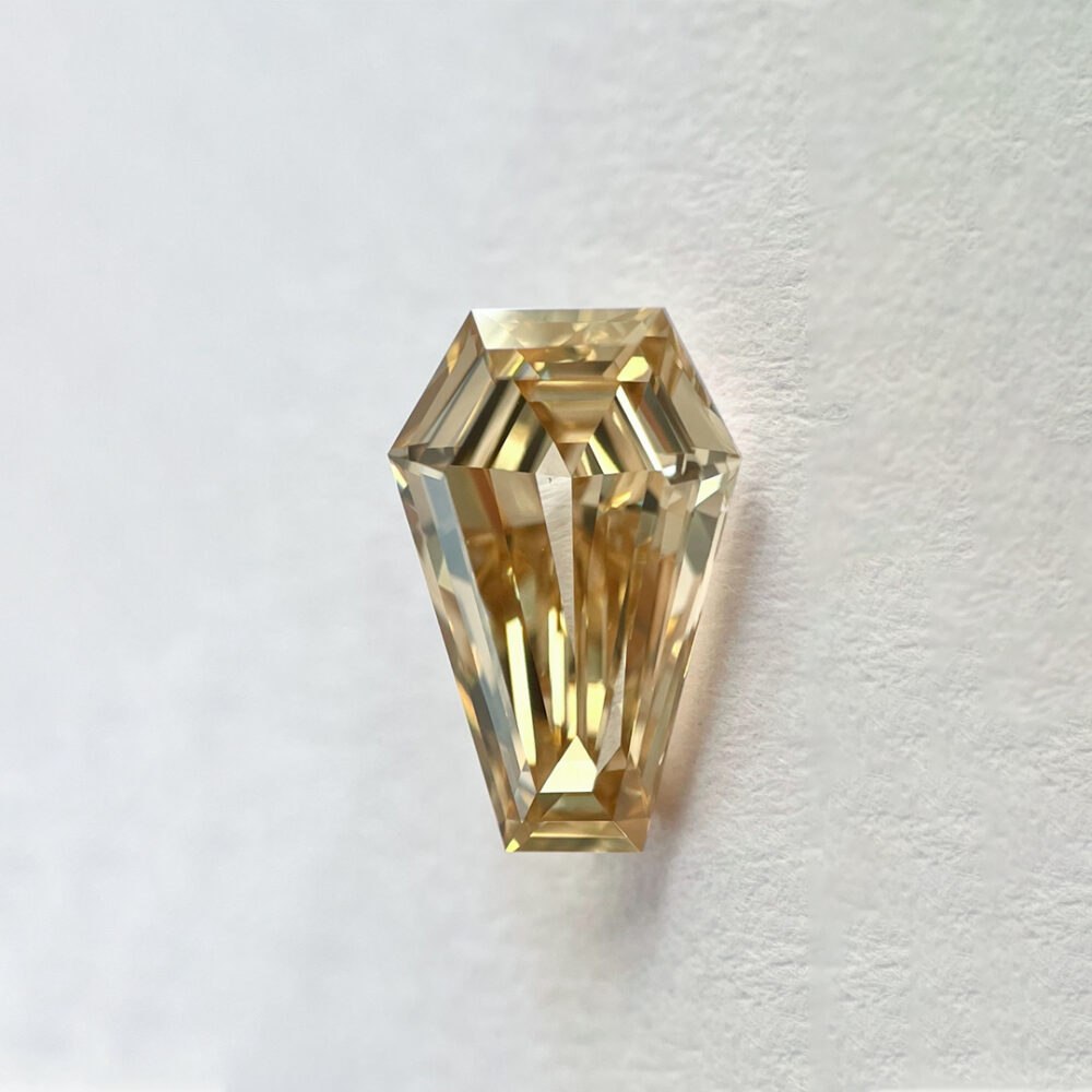 Coffin Shape Brown Color Step Cut Diamond
