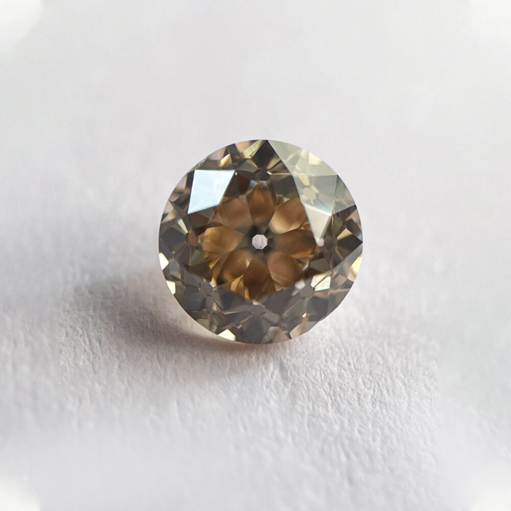 Light Brown color Old European cut diamond