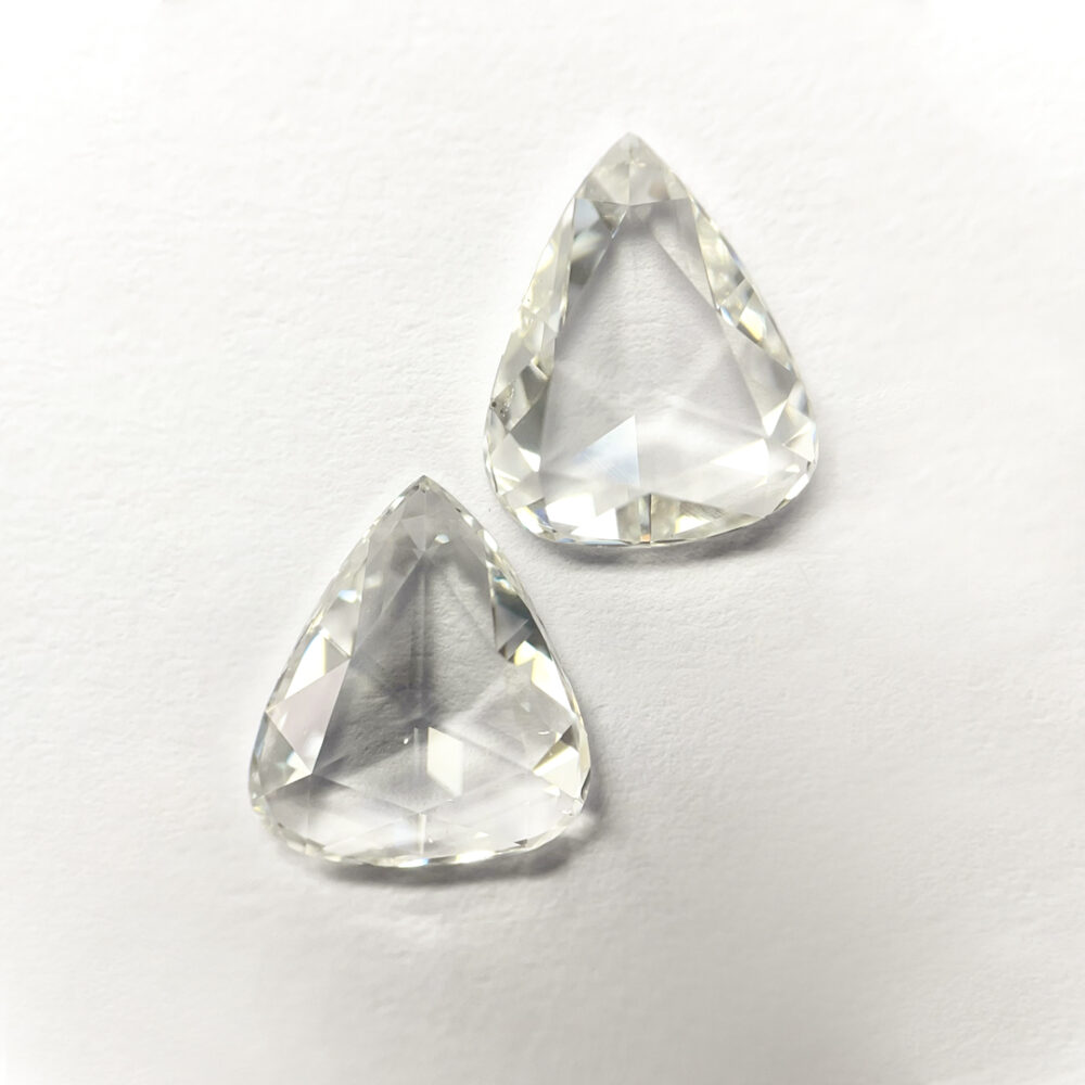 Pear shape H color Rose cut pair diamond