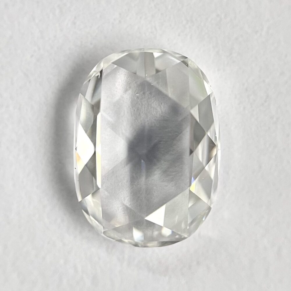 Oval shape F color rose cut diamond