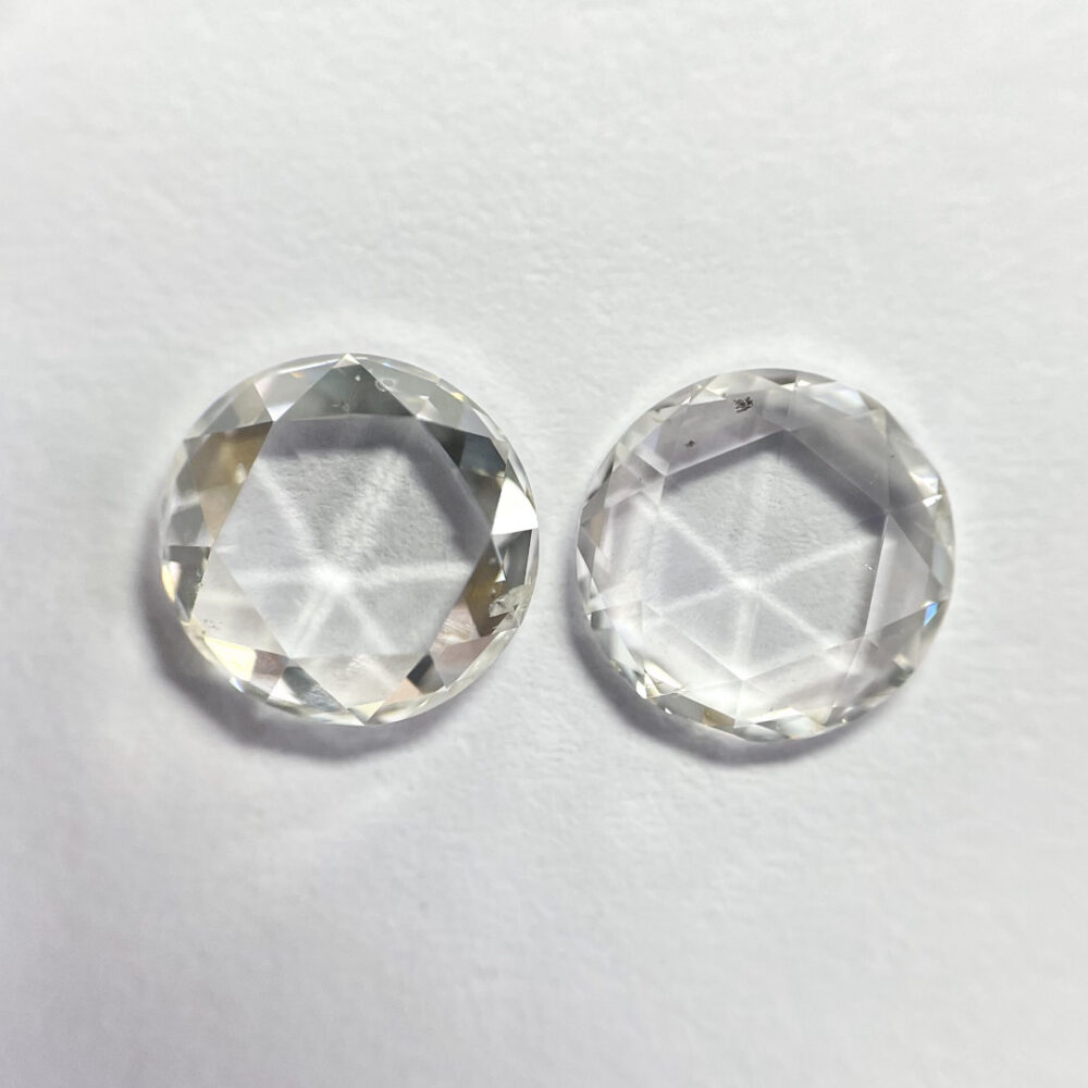 Round shape I color rose cut PAIR Diamond