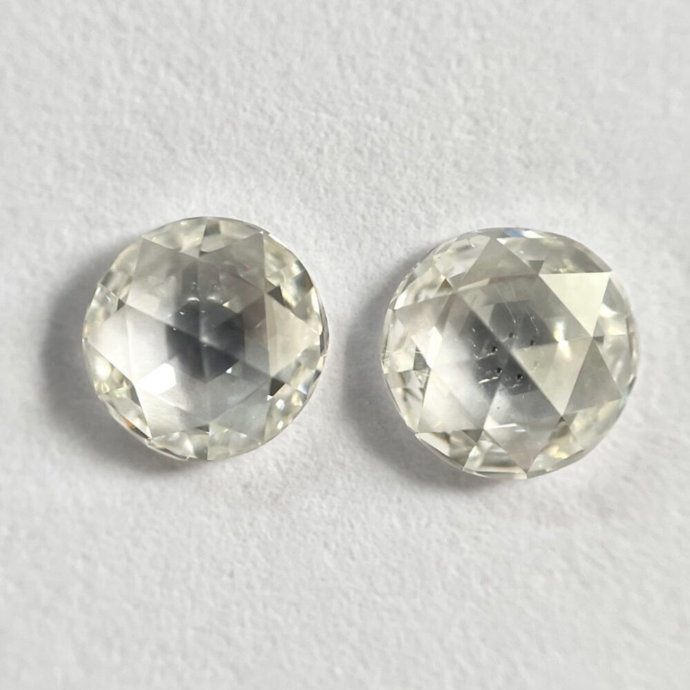 Round shape I color rose cut PAIR Diamond