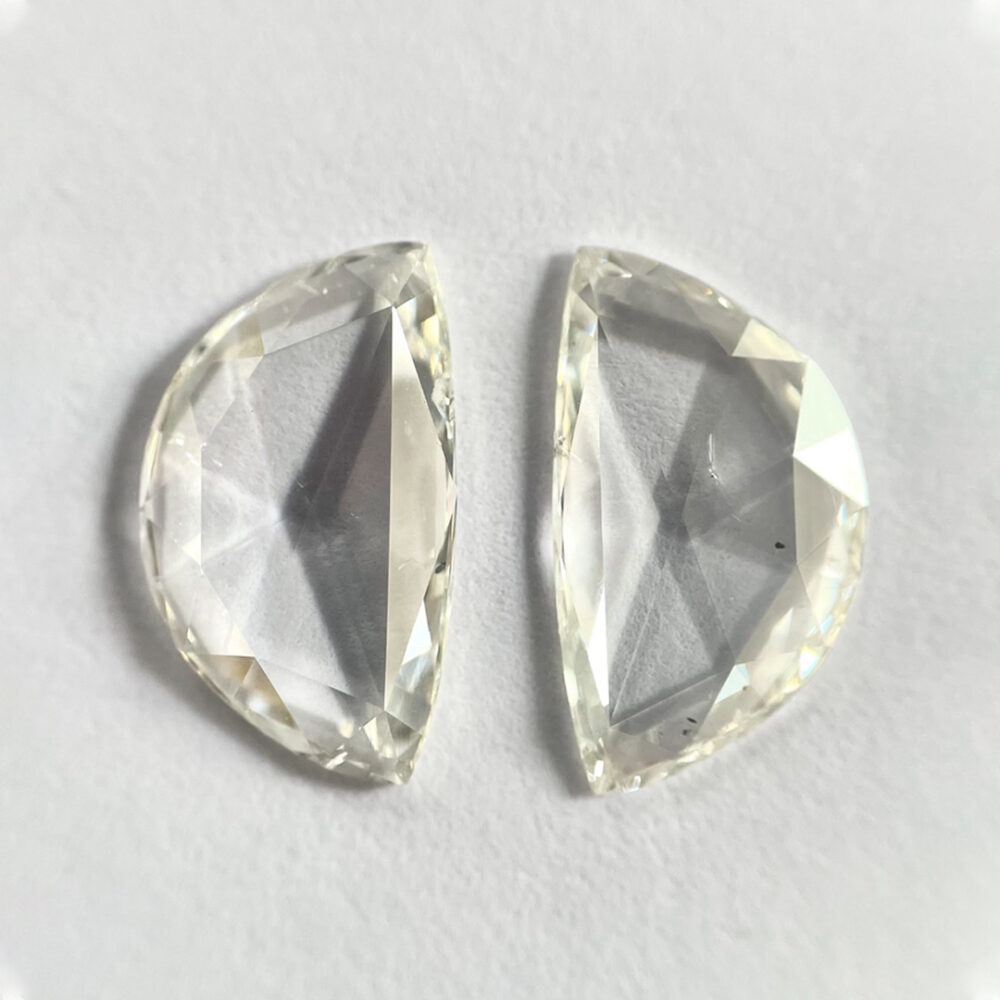 Half moon shape I color Rose cut diamond