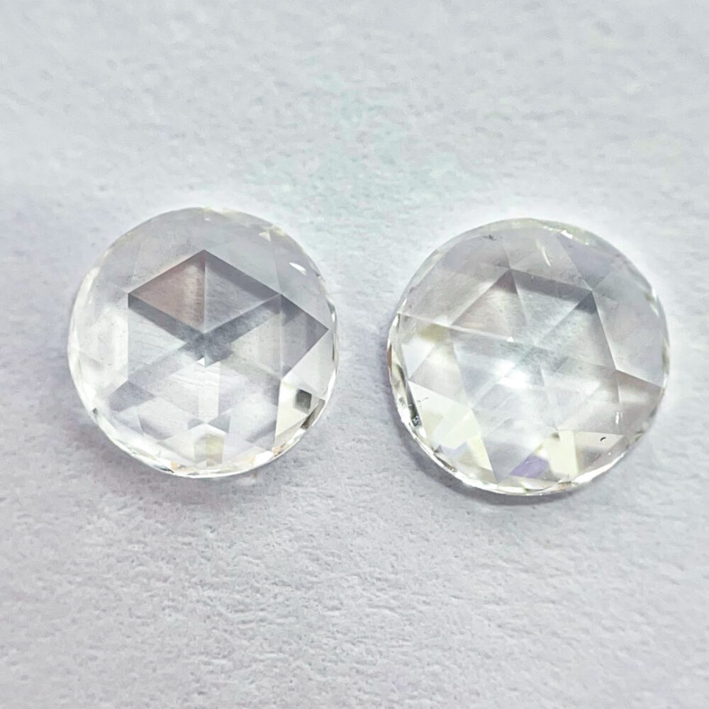 Round shape G color rose cut PAIR Diamond