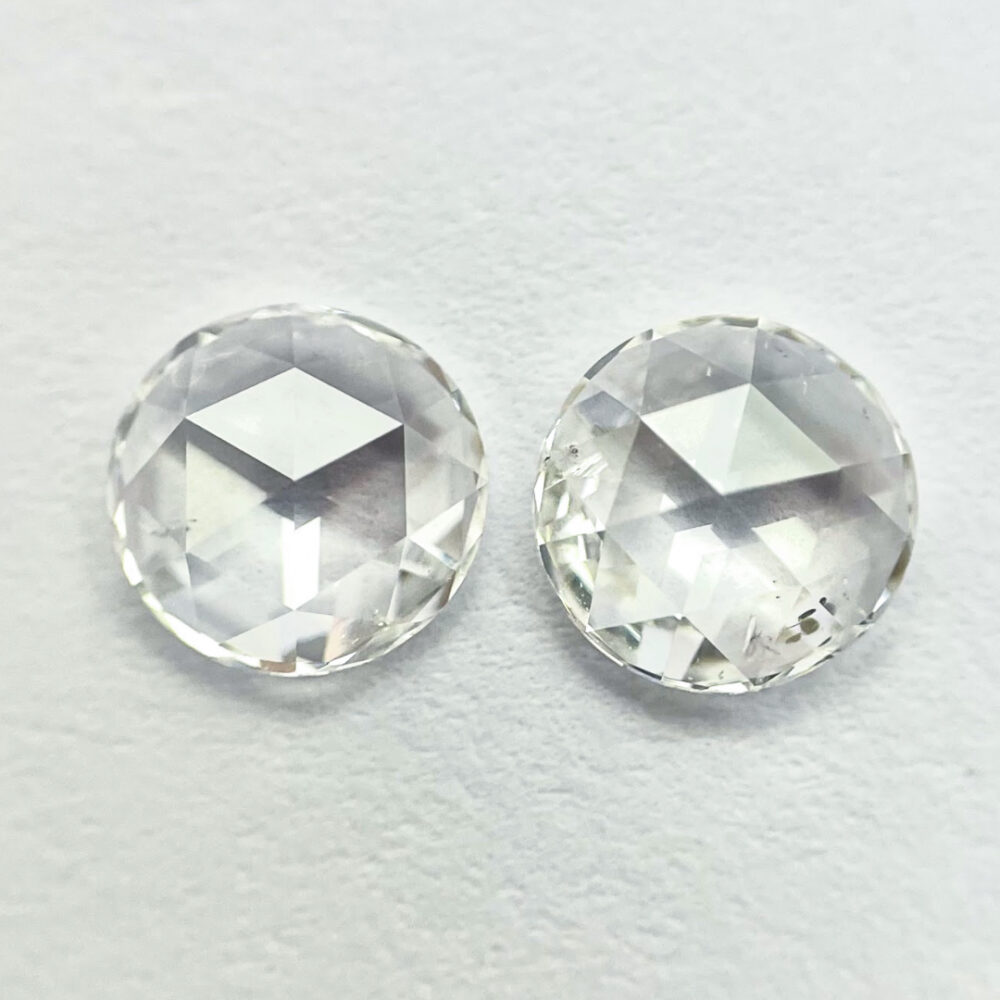 Round shape F color rose cut PAIR Diamond