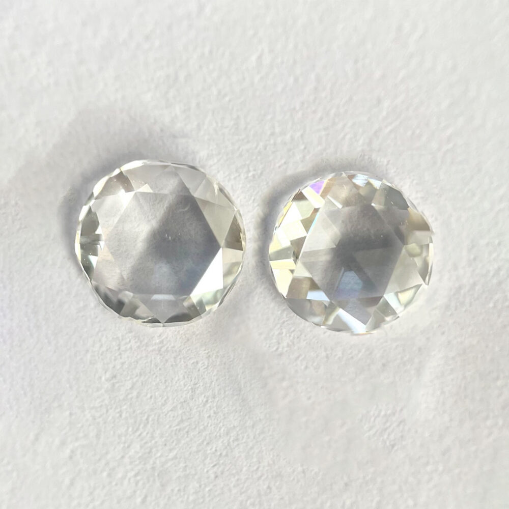 Round shape F color rose cut PAIR Diamond