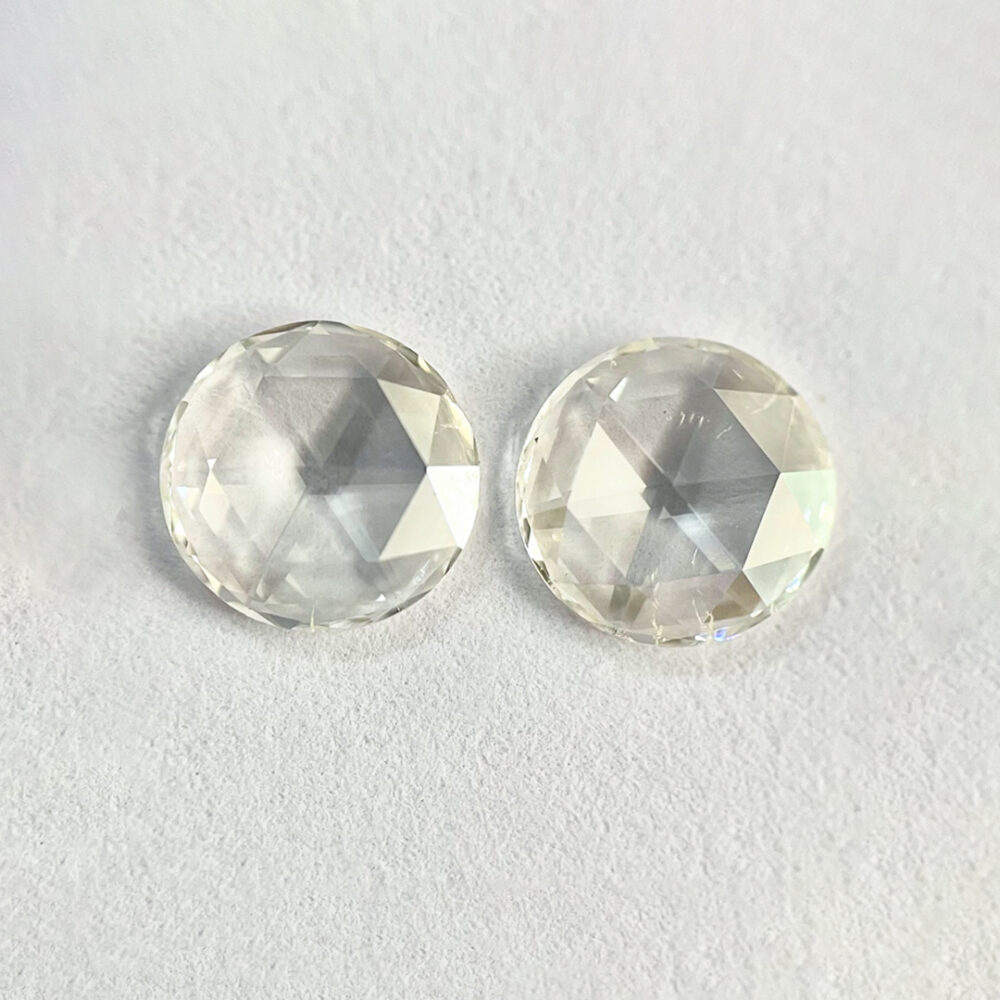 Round shape I color rose cut PAIR Diamond