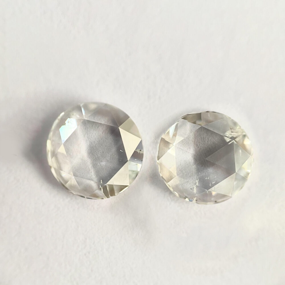 Round shape I color rose cut PAIR Diamond