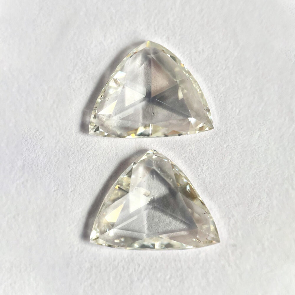 Triangle shape H color Rose cut diamond