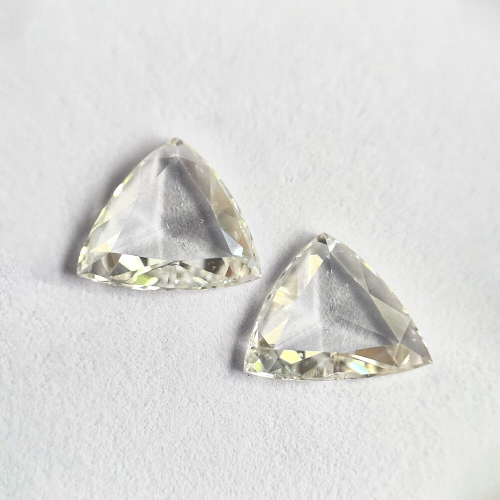 Triangle shape F color Rose cut diamond