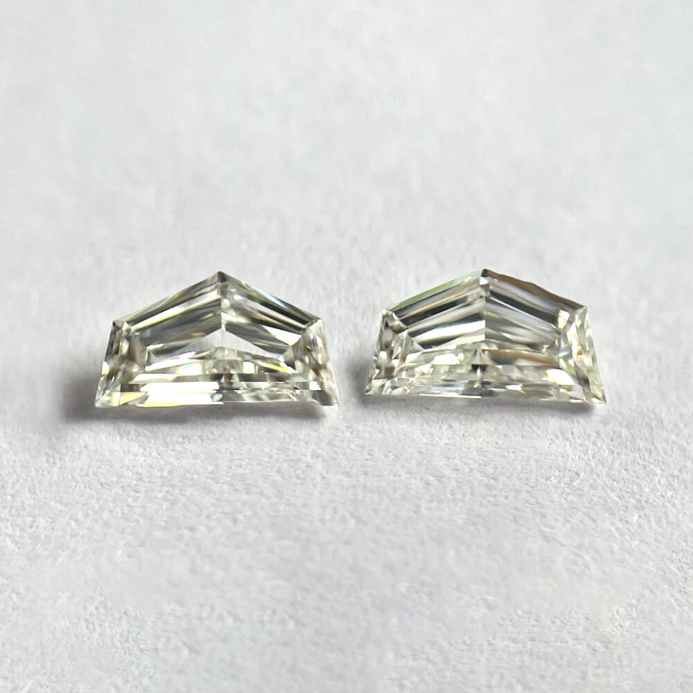 Cadillac shape G color Step cut PAIR diamonds