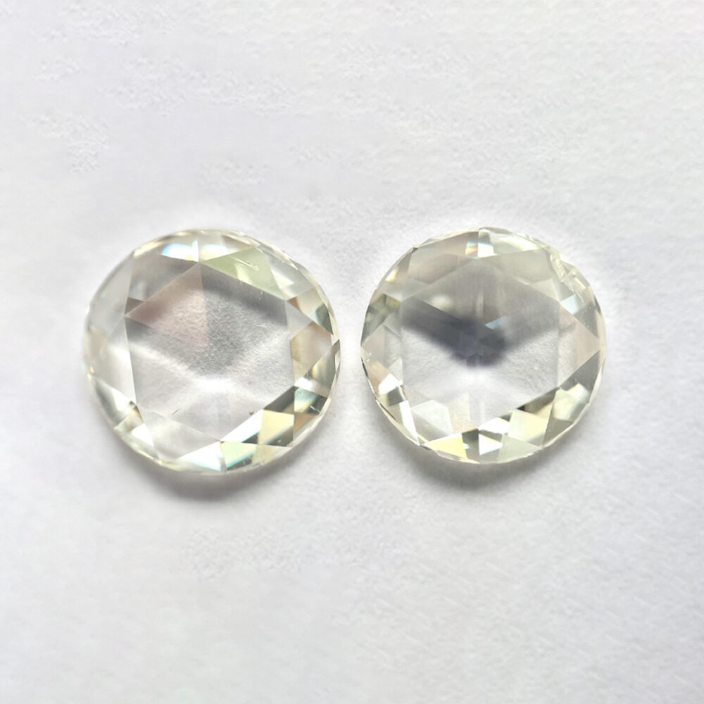Round shape J color rose cut PAIR Diamond