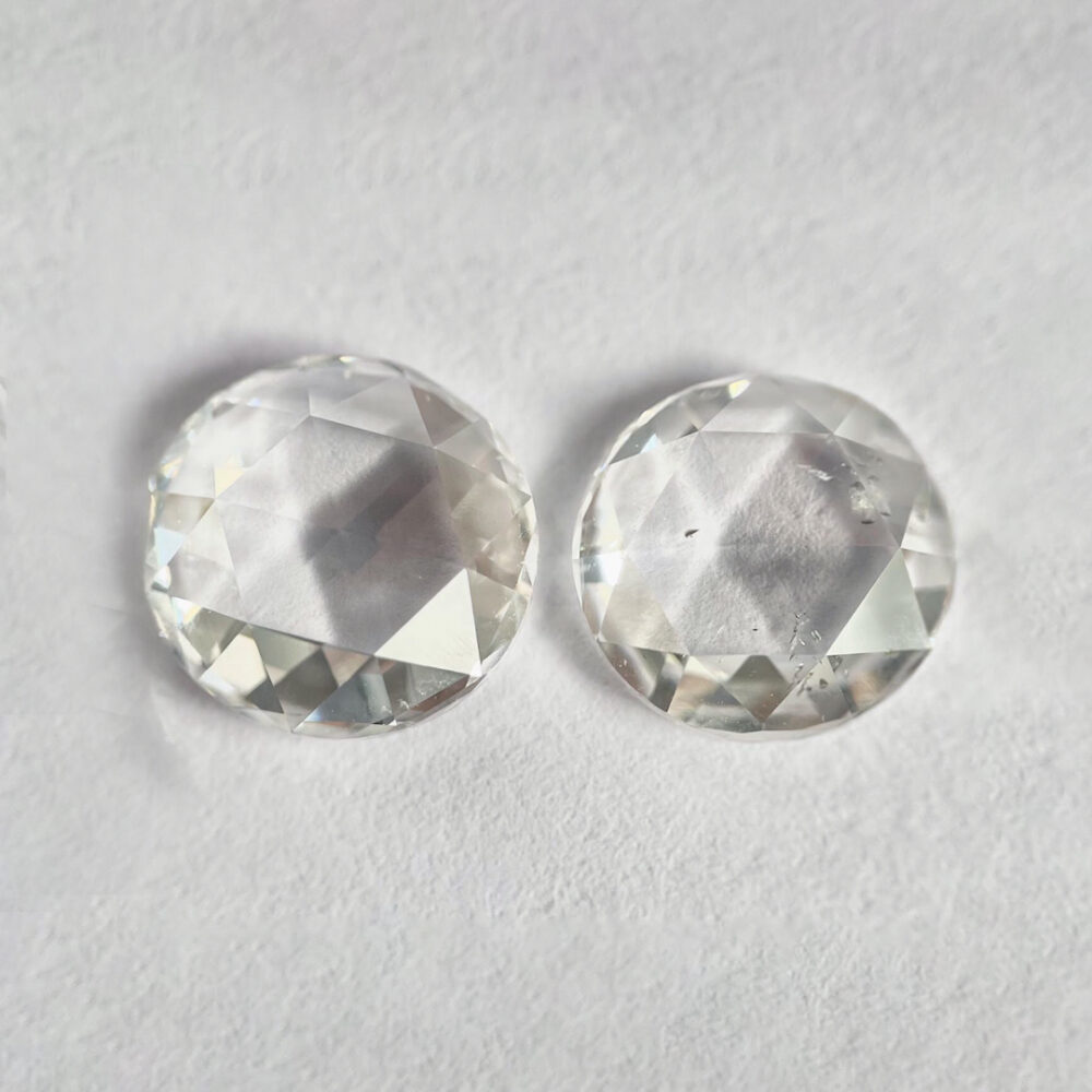 Round shape I color rose cut PAIR Diamond