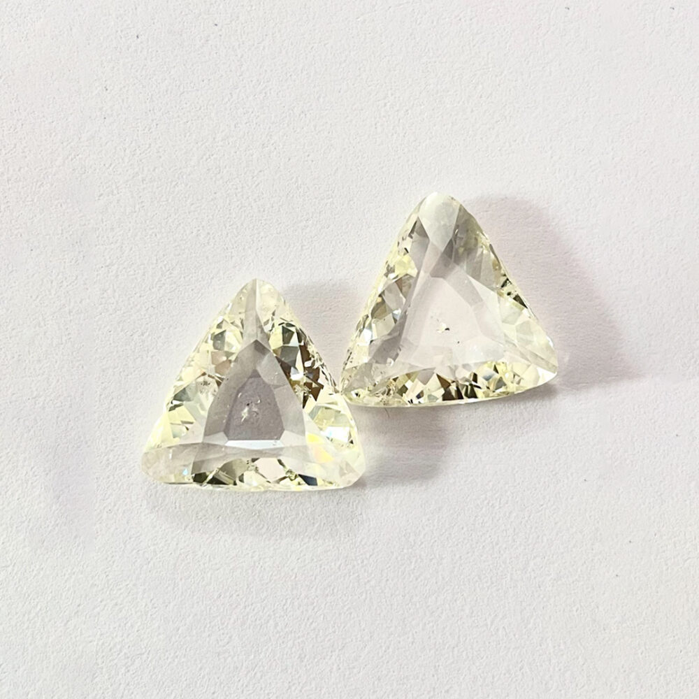 Triangle shape L color old mine cut Pair diamond