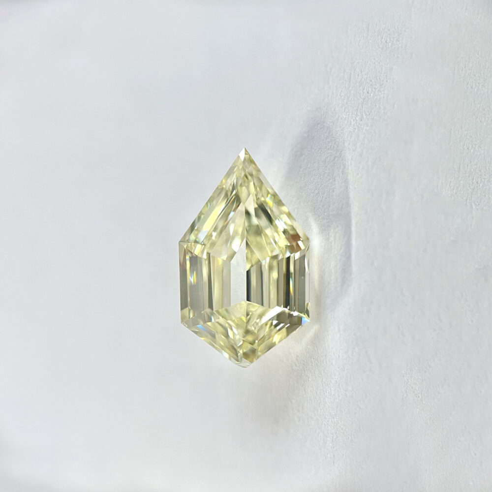 Pear Shape Fancey Yellow Color Step Cut Diamond
