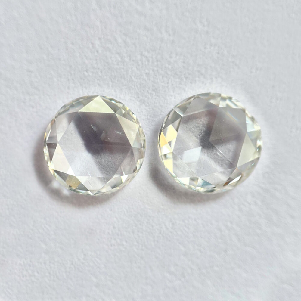 Round shape G color rose cut PAIR Diamond