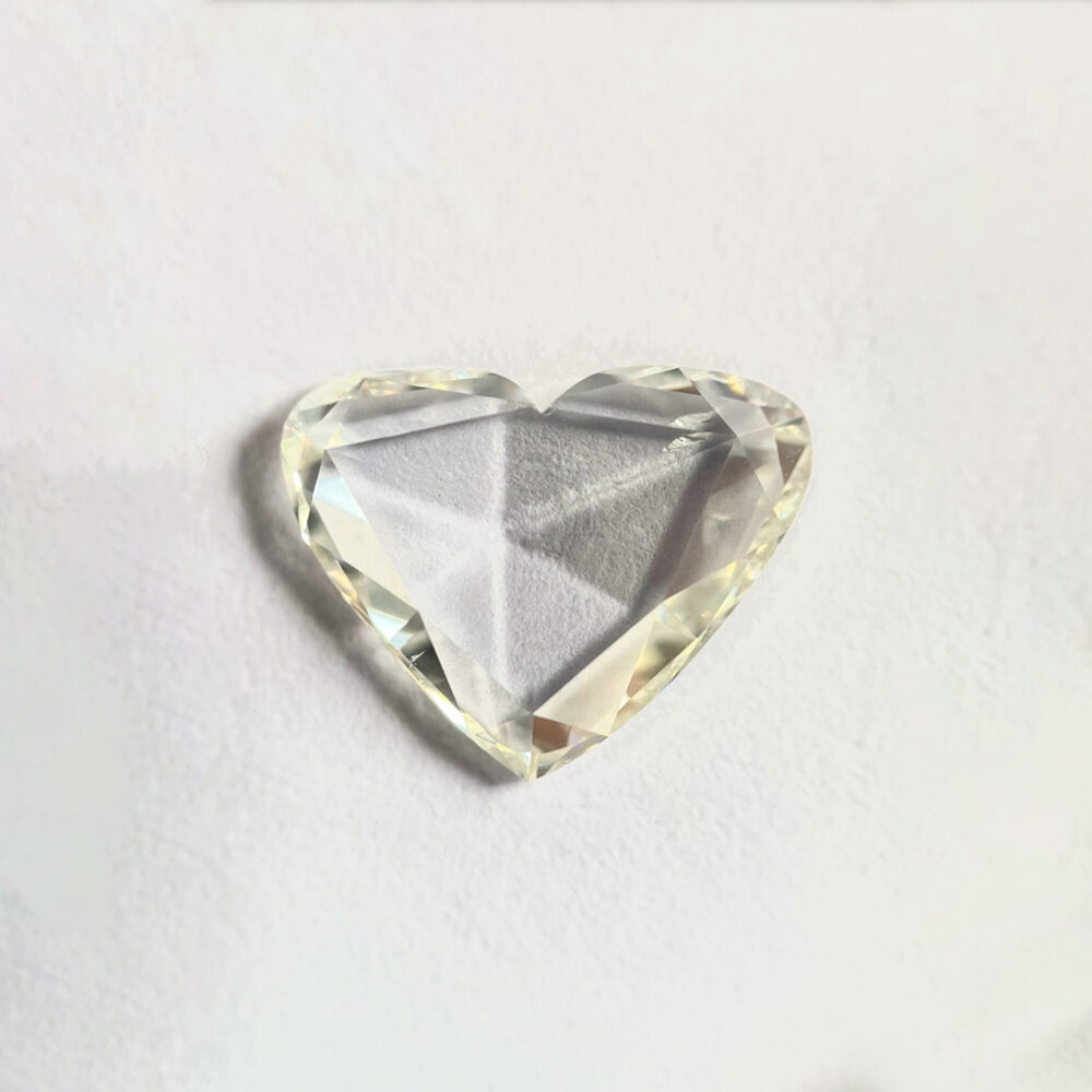 Heart shape H color Rose cut diamond