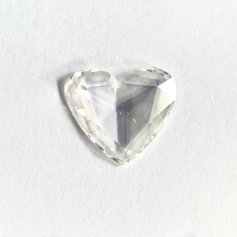 Heart shape G color Rose cut diamond