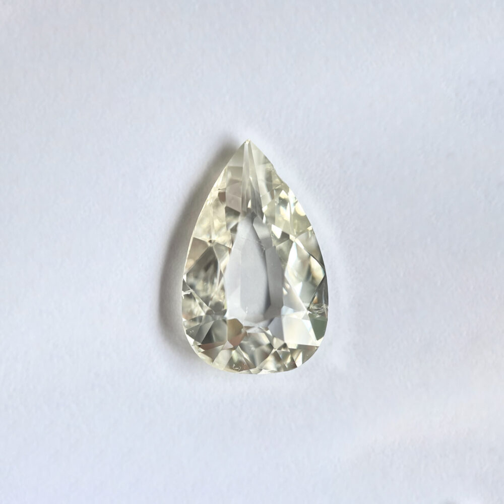 Pear shape J color old mine cut diamond