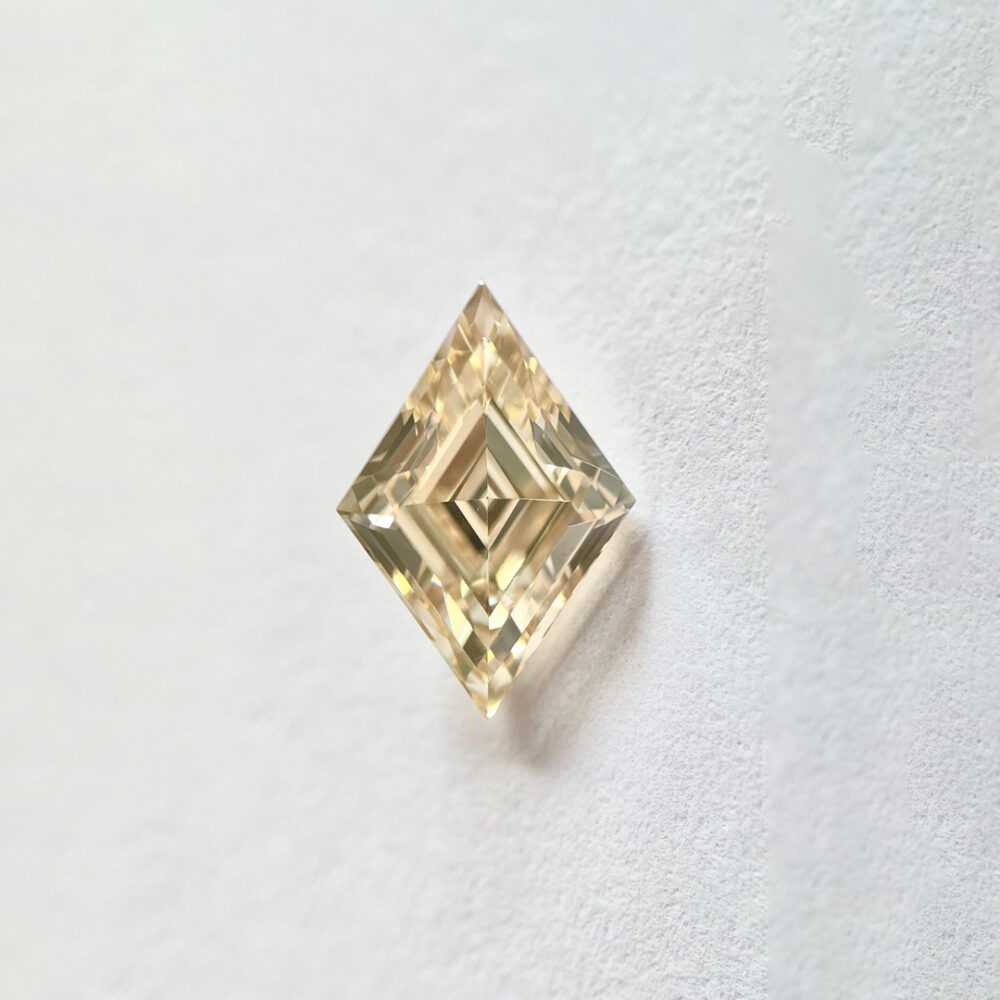 Lozenge shape Brown color Step cut  diamond