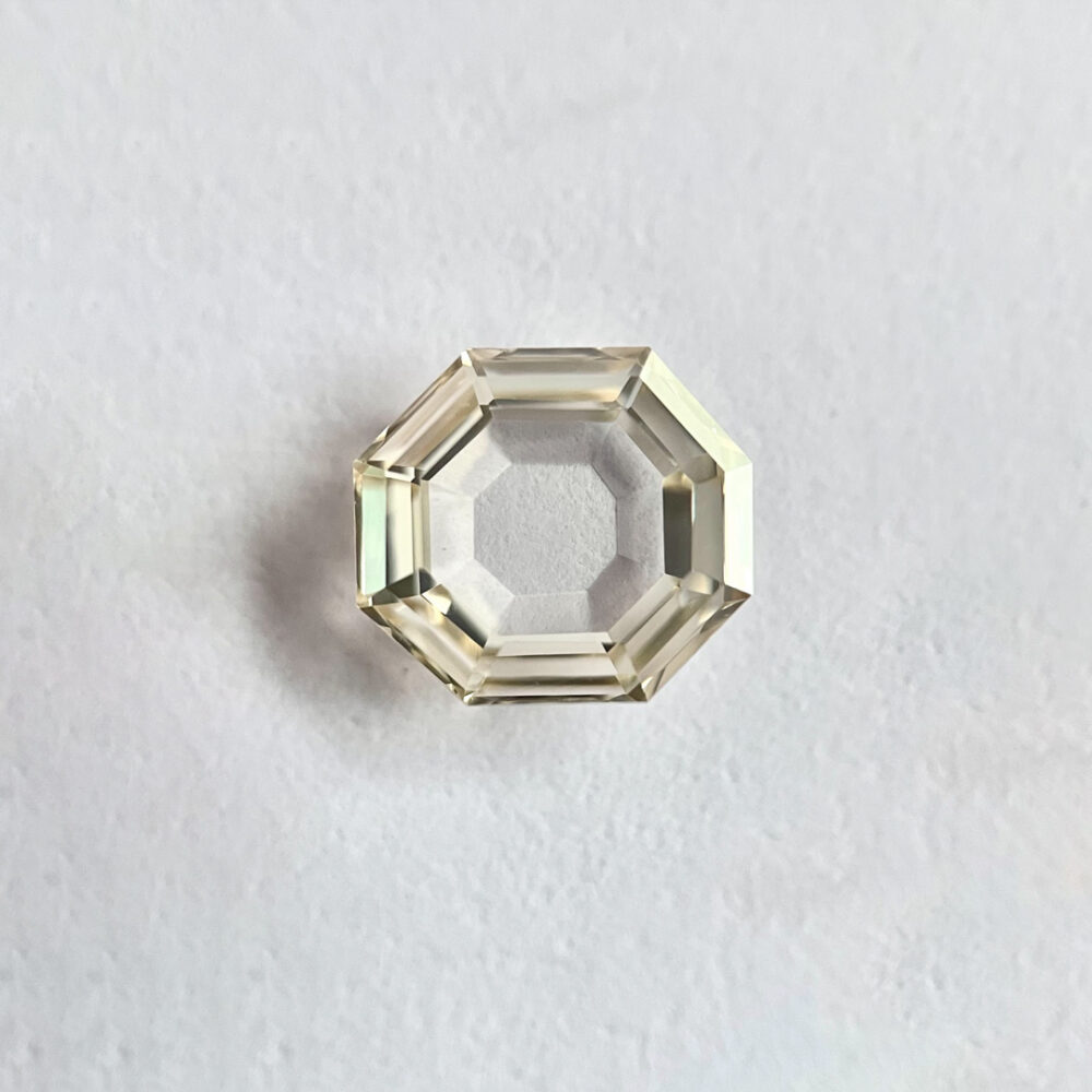 Octagon Shape Brown Color Portrait Step Cut Diamond