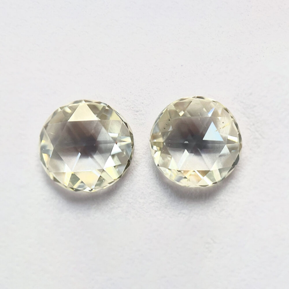 Round shape L color rose cut PAIR Diamond