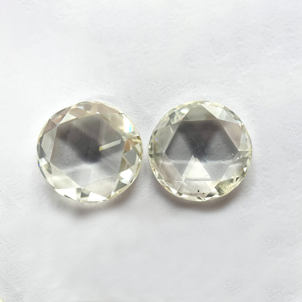 Round shape L color rose cut PAIR Diamond