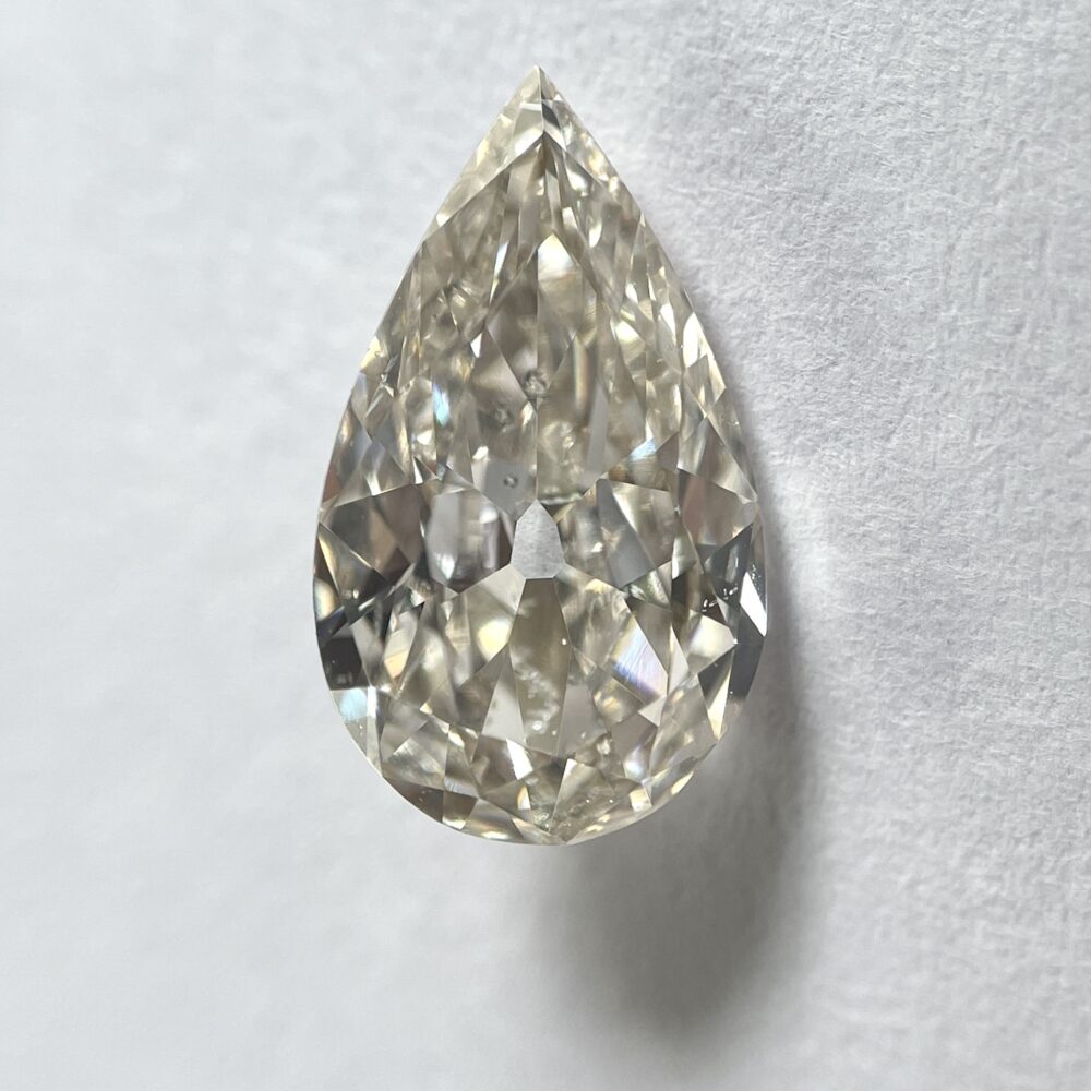 Pear shape LB color Old mine cut diamond