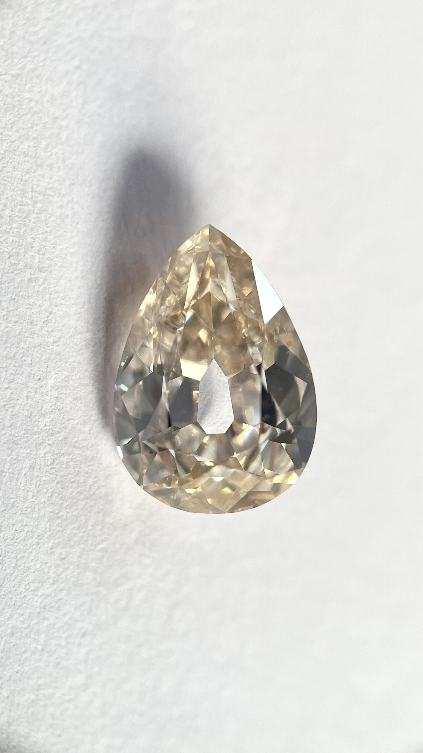 Pear Shape LB Color Old Mine Cut Diamond